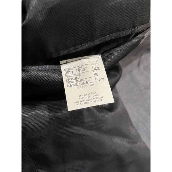 Men’s Vera Wang‎ Black 42R Wool Blazer Double Vent - Picture 9 of 10